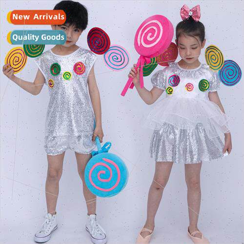 Childrens sequins fluffy sarong dance permance costumes kind