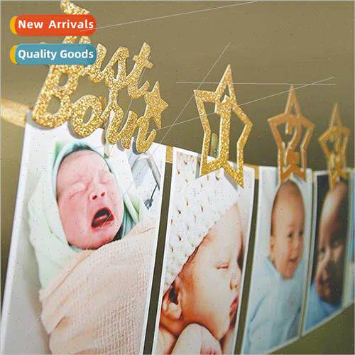 Pentagram photo frame pull baby birthday party decoration cr