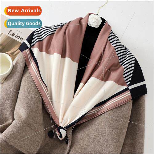 2023 new herringbone 90 letters printed square silk scarf wo