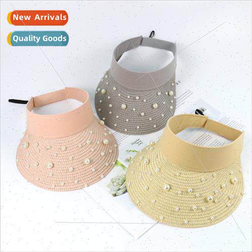 new pearl straw hat travel outdoor leisure sun shading Korea