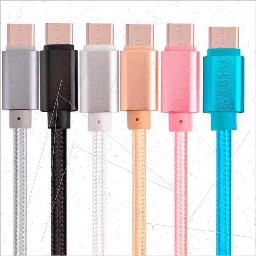 适用Apple Android type-c nylon solid color braided heavy met
