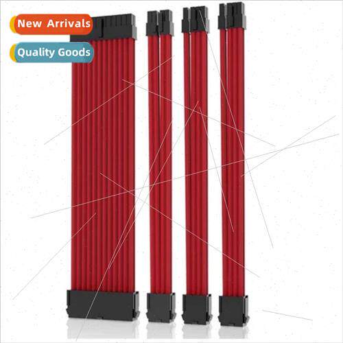 Black Red Whe Braided Motherboard 24PIN CPU 8PIN VGA 8PIN Ex