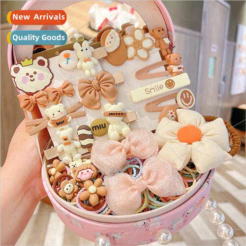 Children hair accessories gift box set small leather straps