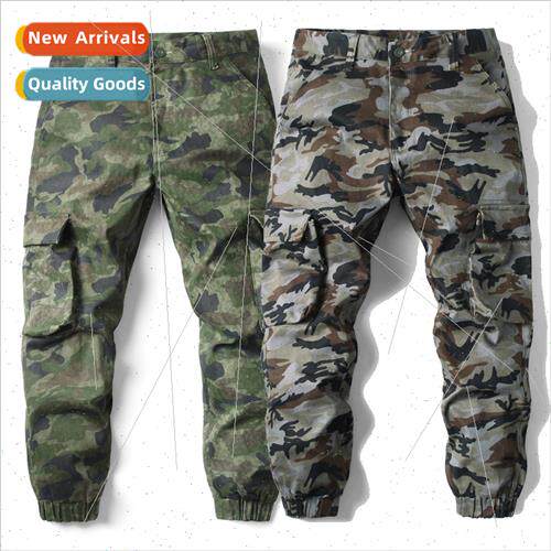 2021 Solid color youth pants cotton mid-waist -elastic green