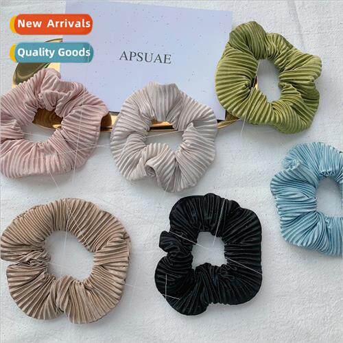 French romantic pleated hair ring retro satin large intestin