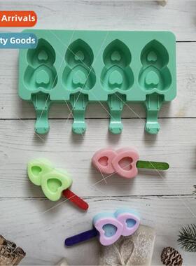 4-Pair Love 493 Ice Cream licone Mold Dessert Ice Stick Ice