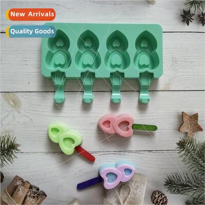 4-Pair Love 493 Ice Cream licone Mold Dessert Ice Stick Ice