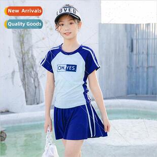 Two Piece Flat Swimsu Fro ins Spl Korea Girls Swimwear