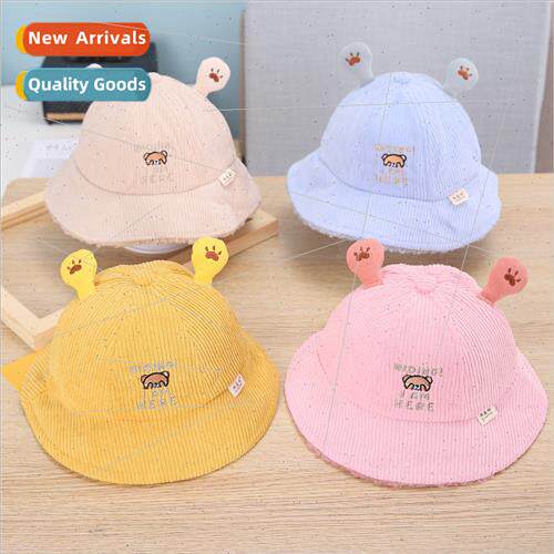 Children lamb wool fisherman hat baby fall winter thickened