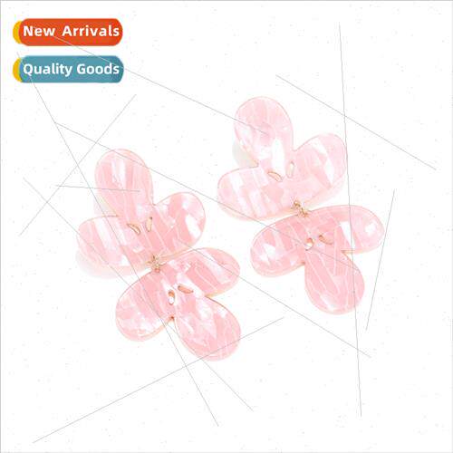 personalized senior gold acrylic leaf earrings temperament s