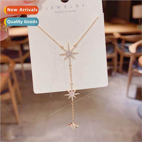 Korea star necklace 2021 new copper plated 14K thickened col
