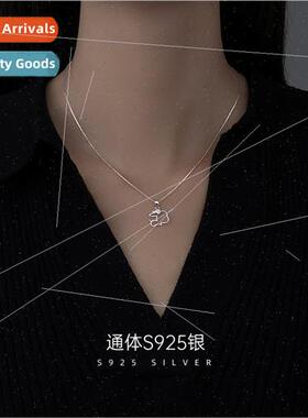 S925 lver Bunny Necklace Pendant Collarbone Chain che Jewelr