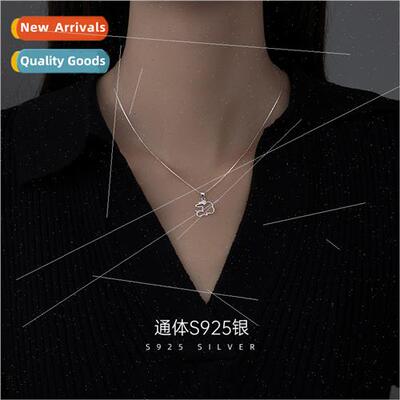 S925 lver Bunny Necklace Pendant Collarbone Chain che Jewelr