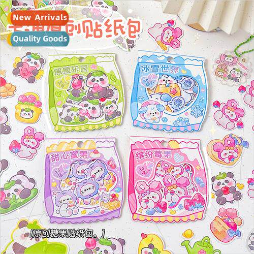 BOBO family cartoon sticker pack cute panda handbook sticker