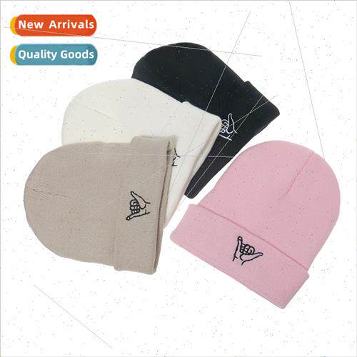 Autumn on new creative finger embroidery knted cap couple nd