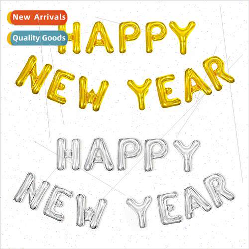 16 inch HAPPY NEW YEAR Alphabet Aluminum Foil Balloon New Ye