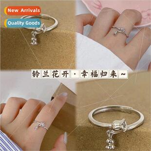 s925 silver niche orchid hundred blossom female Bell ring