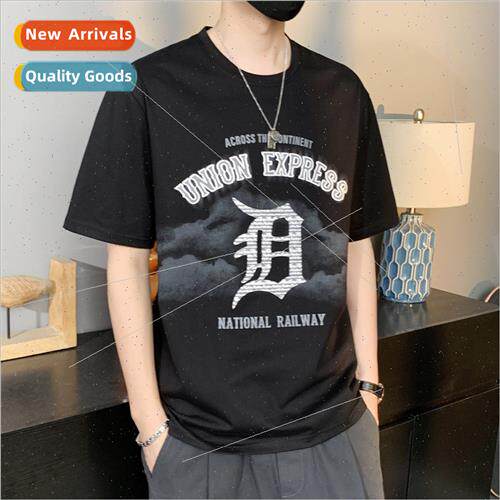 2023 summer new short-sleeved t-shirt men nd half-sleeved le