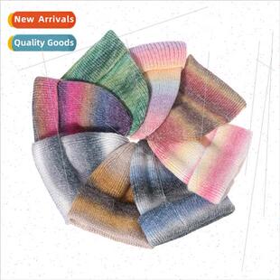 gradient war new printing dye tie cap knted winter Autumn