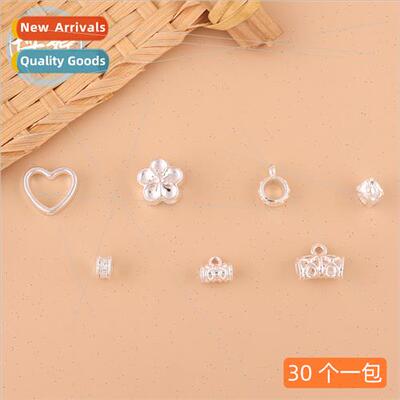 lver-plated peach blossom love heart spacer beads diy string