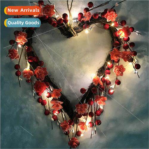 20 Heads wh ghts Heart Shape Love Red Rose Decoration Wreath