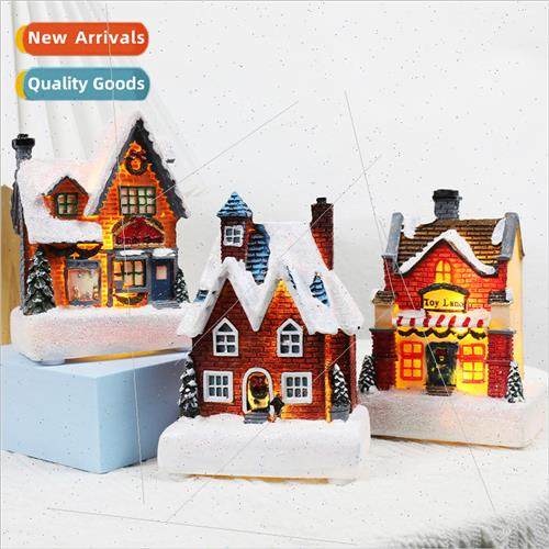 christmas decorations resin small house micro landscape resi