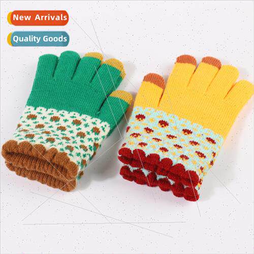 New woolen touch screen gloves couple  padded outdoor cyclin
