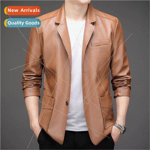 Autumn men PU leather jacket men su leather jacket su thin c
