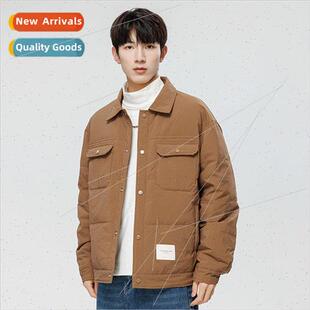 fall thic men casual lapel winter new 2023 short jacket Down
