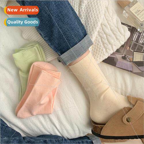 Socks women spring summer super loose striped rosette skin-f