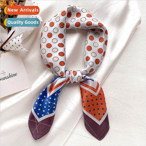 Korea  spring fall new sweet polka dot small square scarf fe