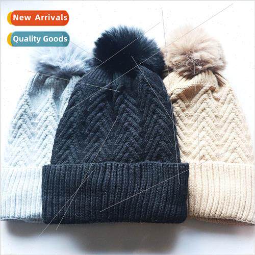 fall winter warm men women wh ball wool cap padded thickened
