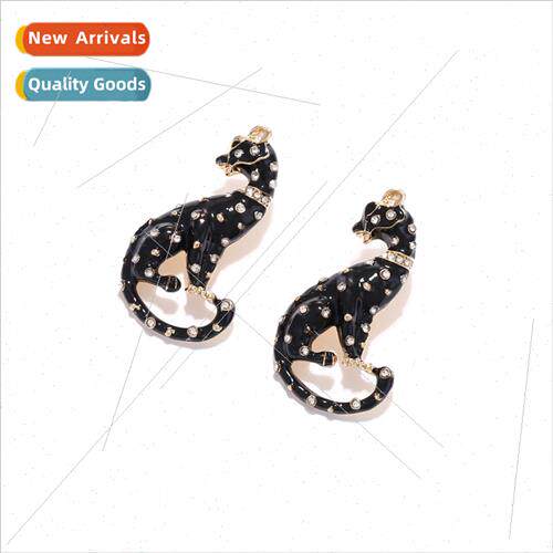 fashion senior alloy oil drop leopard earrings temperament d