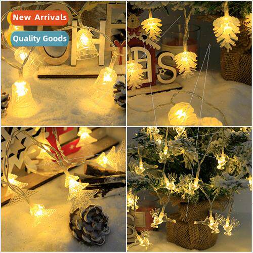 LED Christmas Tree Bell ghts String Christmas Pinecone Elk D