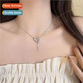 necklace female ins Bow niche tassel tide accessori zirconia