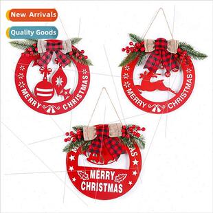 wooden decorative wall New round hollow plaque woo Christmas