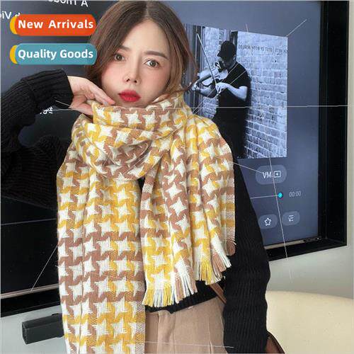 2023 classic thousbirds check scarf female fall winter 2022