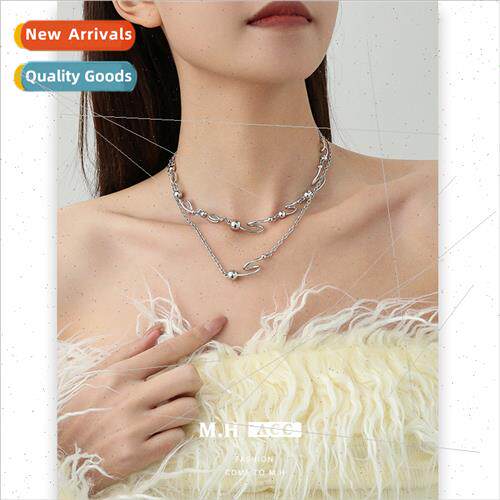 Korea round beads twisted necklace female delicate simple wi