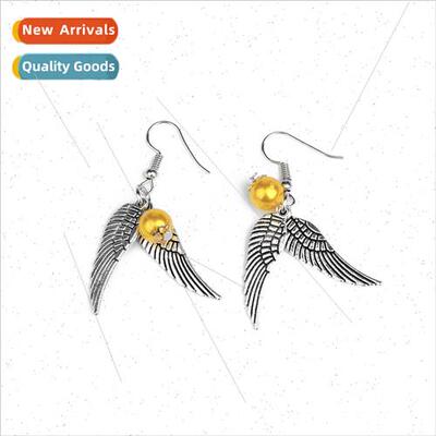 Harry Potter gold flying thief earrings movie around alloy v