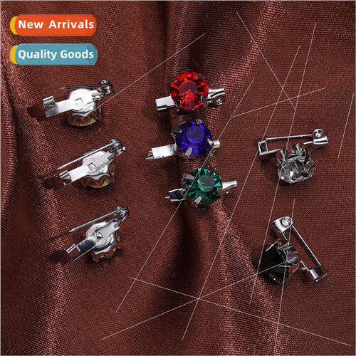 Creative colorful diamond shape metal badge French simple sh