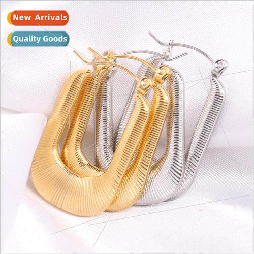 Europe ins rectangular hollowed out threaded gold stainless