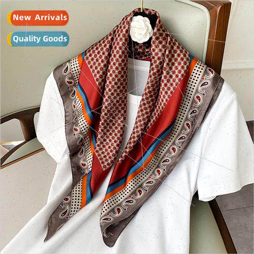 Korea new spring fall cashew flower fashion small square sca