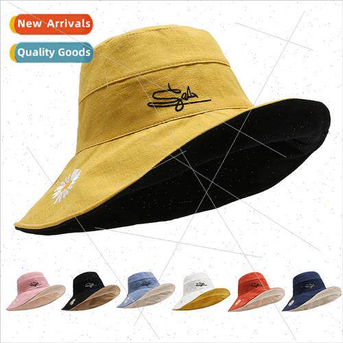 Small daisy fisherman hat female double-sided summer Japan f