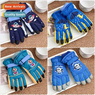 winter cartoon Ultraman Children padded gloves boys warm ski