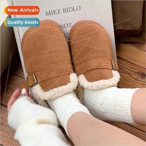 Autumn winter new padded warm cotton slippers can be worn ou
