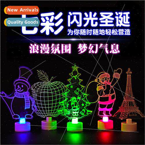 LED Colorful Acrylic Christmas Tree ght ghts Christmas Snowm