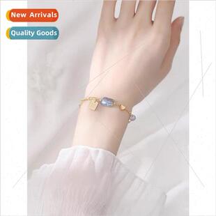 Brave Natural Moonstone Trans Crystal Women Gray Bracelet