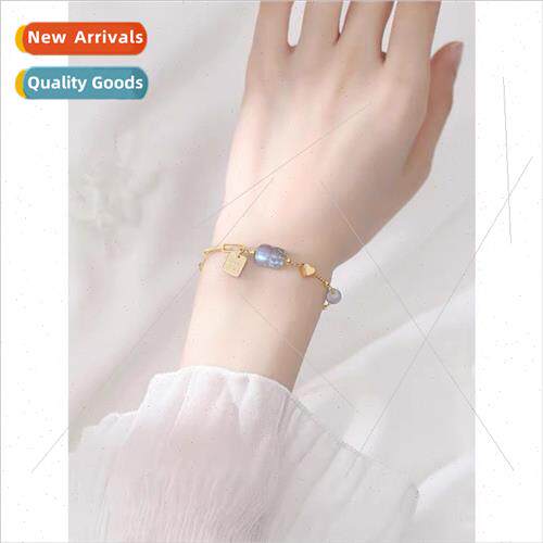 Natural Gray Moonstone Brave Bracelet Women Trans Crystal Br