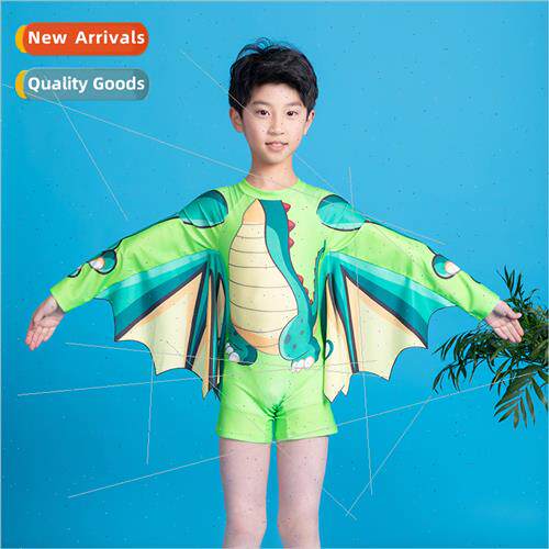 Childrens swimsus boys one-piece long-sleeved swimsus  small