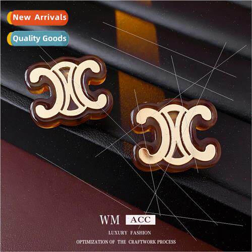 lver needle acrylic letters simple earrings fashion earrings